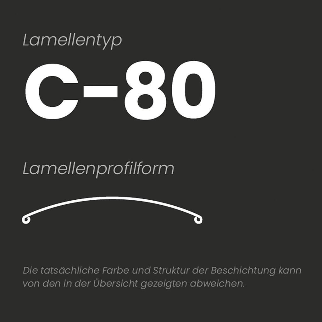 Profilform der C80 Raffstore-Lamelle