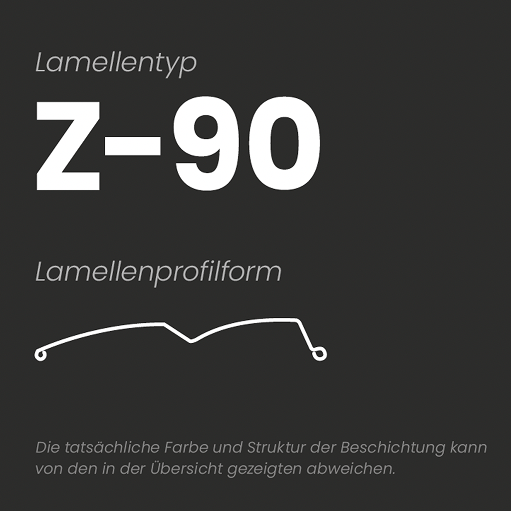 Profilform der Z90 Raffstore-Lamelle