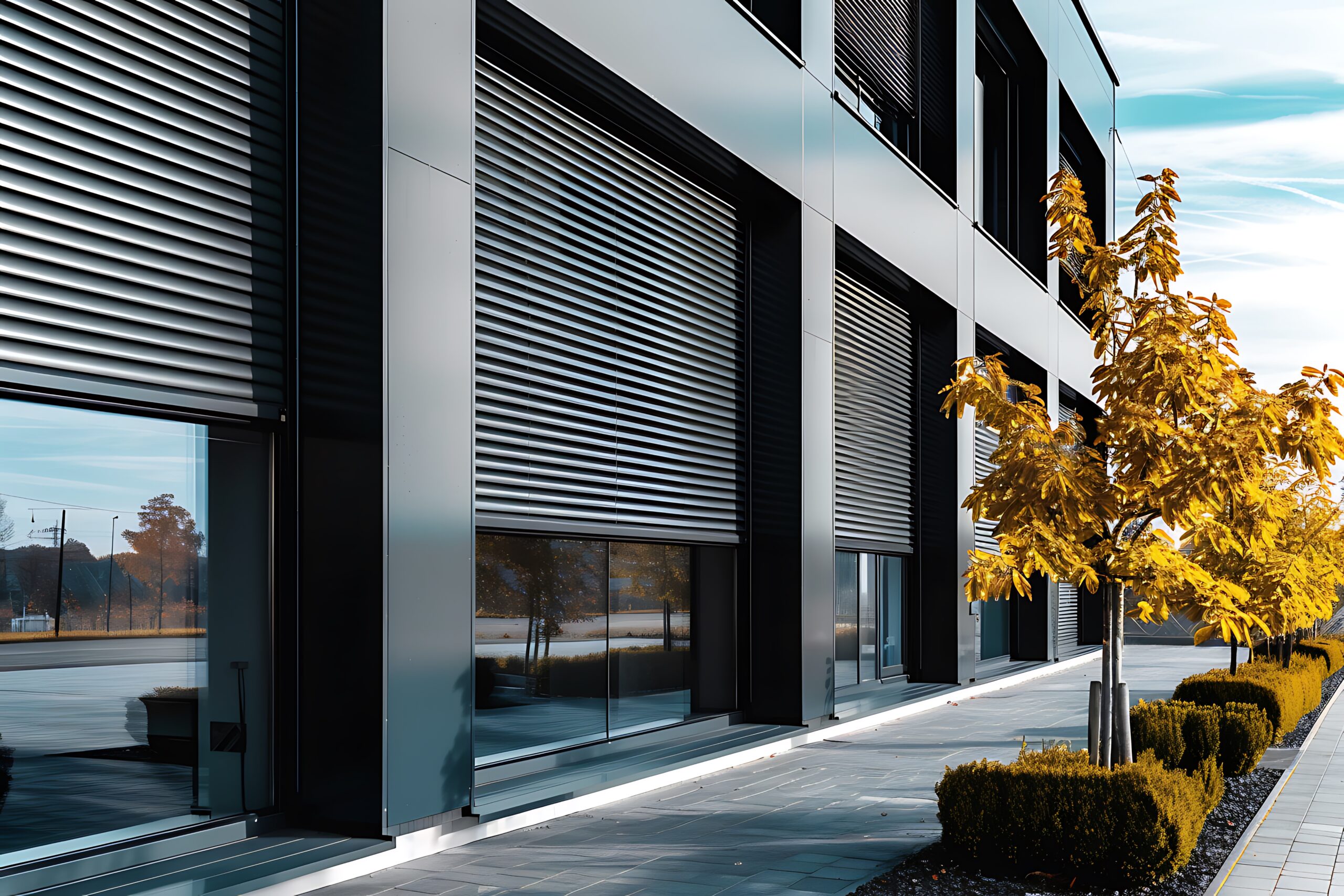 Raffstore an moderner Fassade