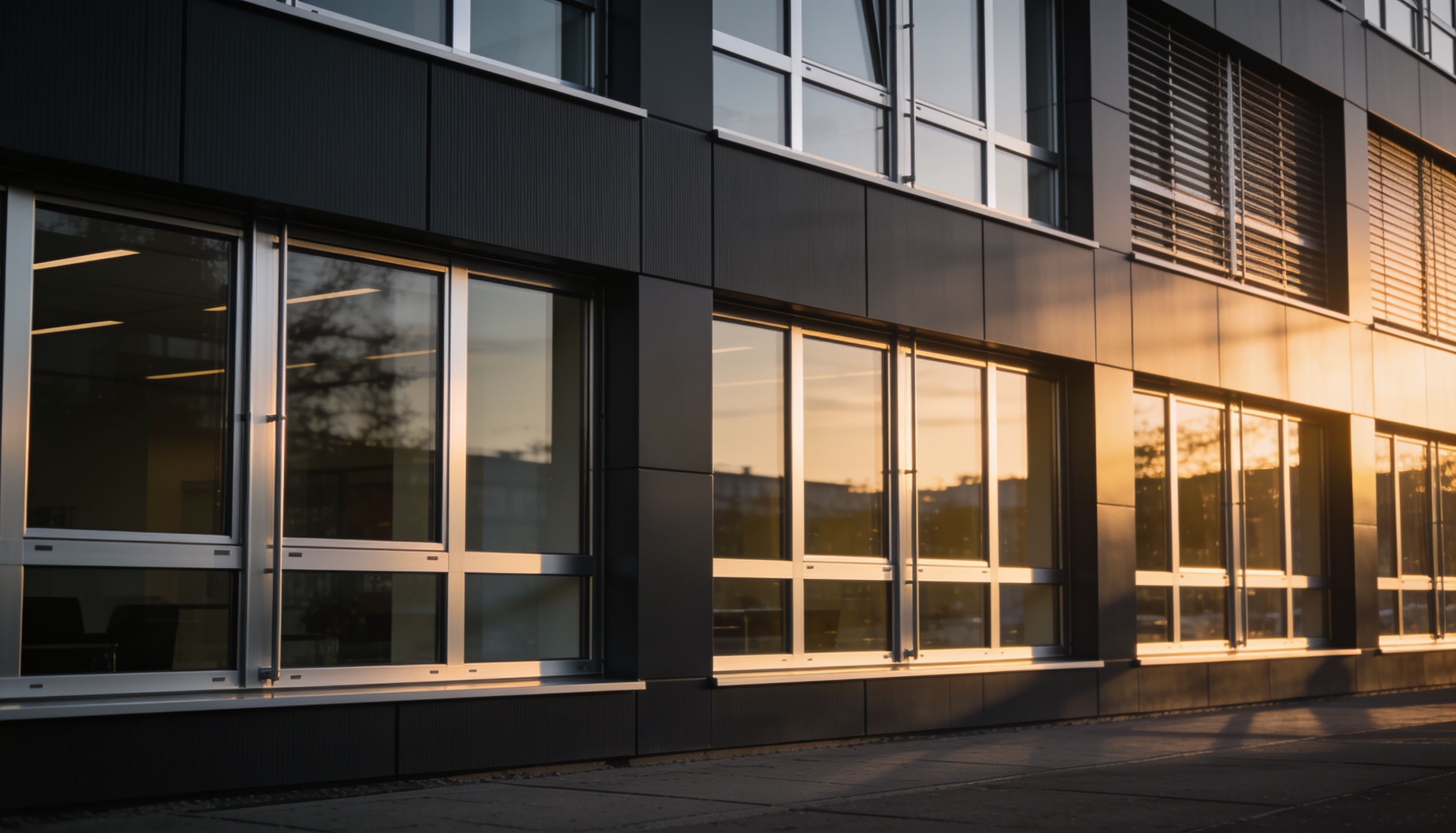 Moderne Aluminiumfenster nach Maß als beispielhafte Visualisierung