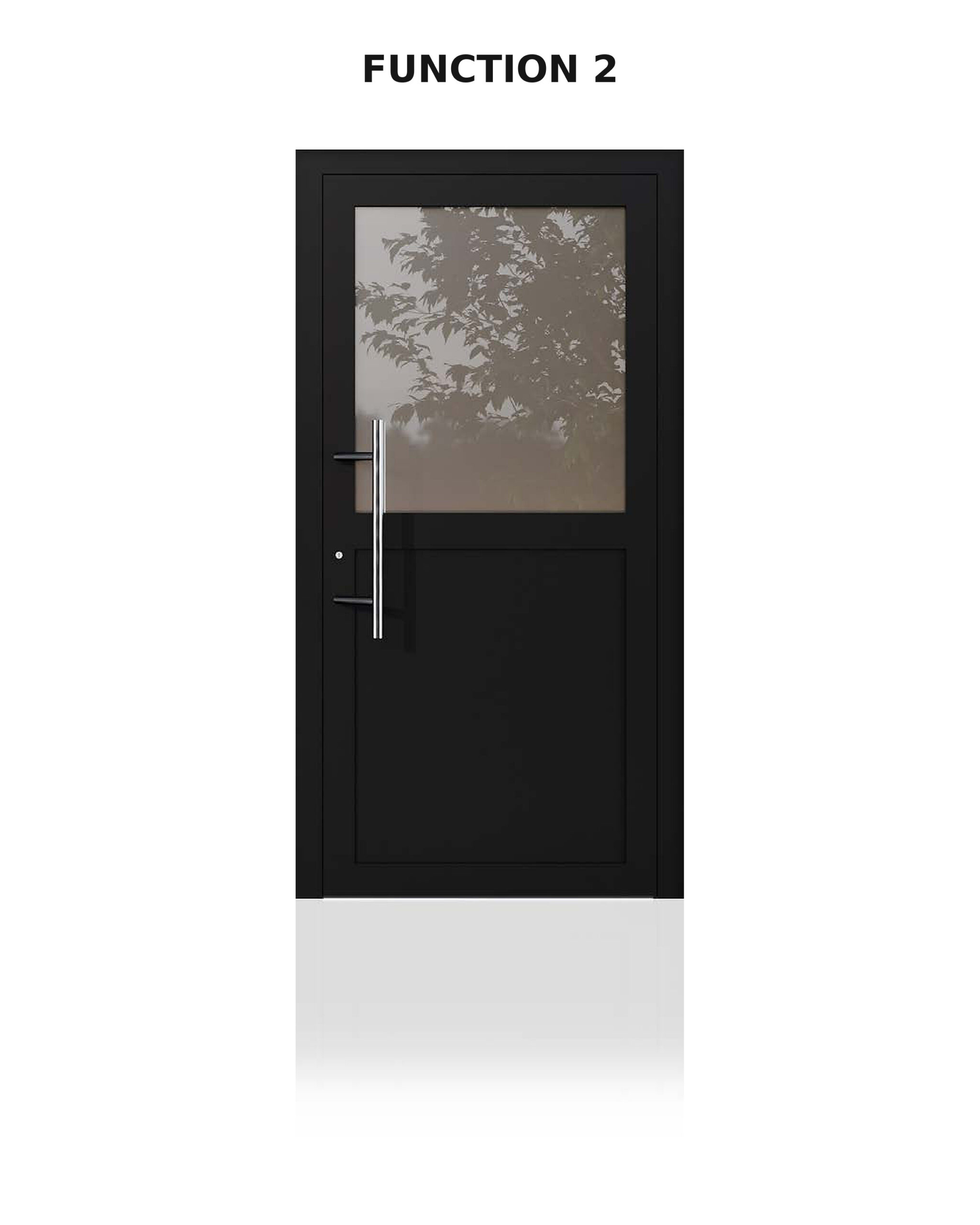 Türmodell Function 2 in RAL 9005 mit oberem Glasausschnitt