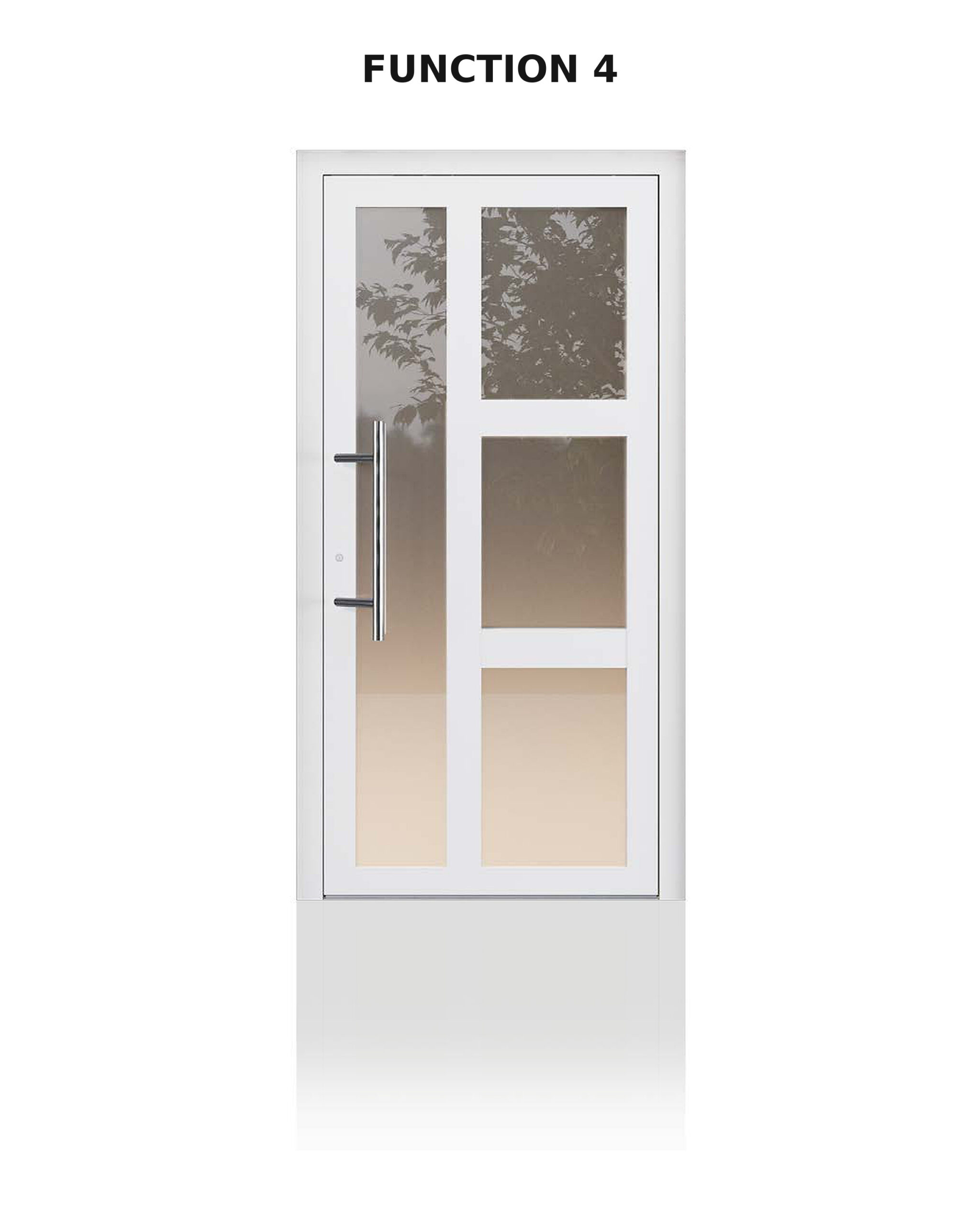 Türmodell Function 4 in RAL 9016 mit geteilten Glasausschnitten