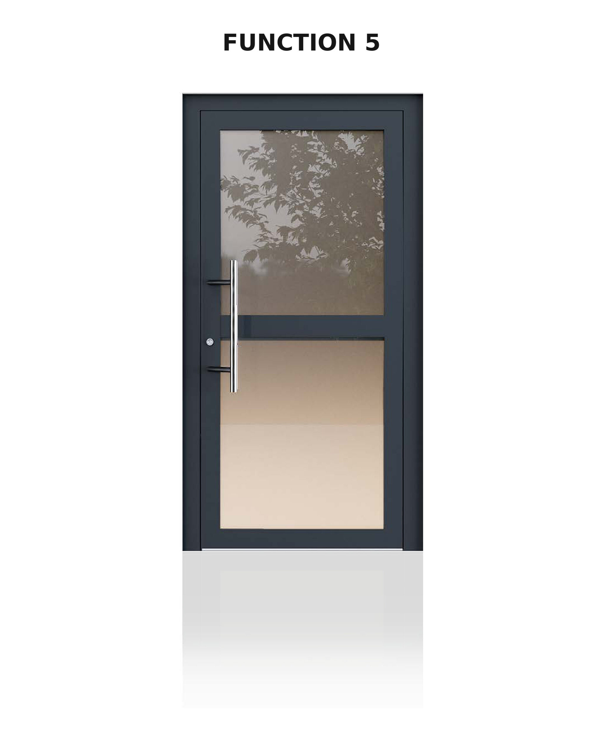 Türmodell Function 5 in RAL 7016 mit großen Glasausschnitten