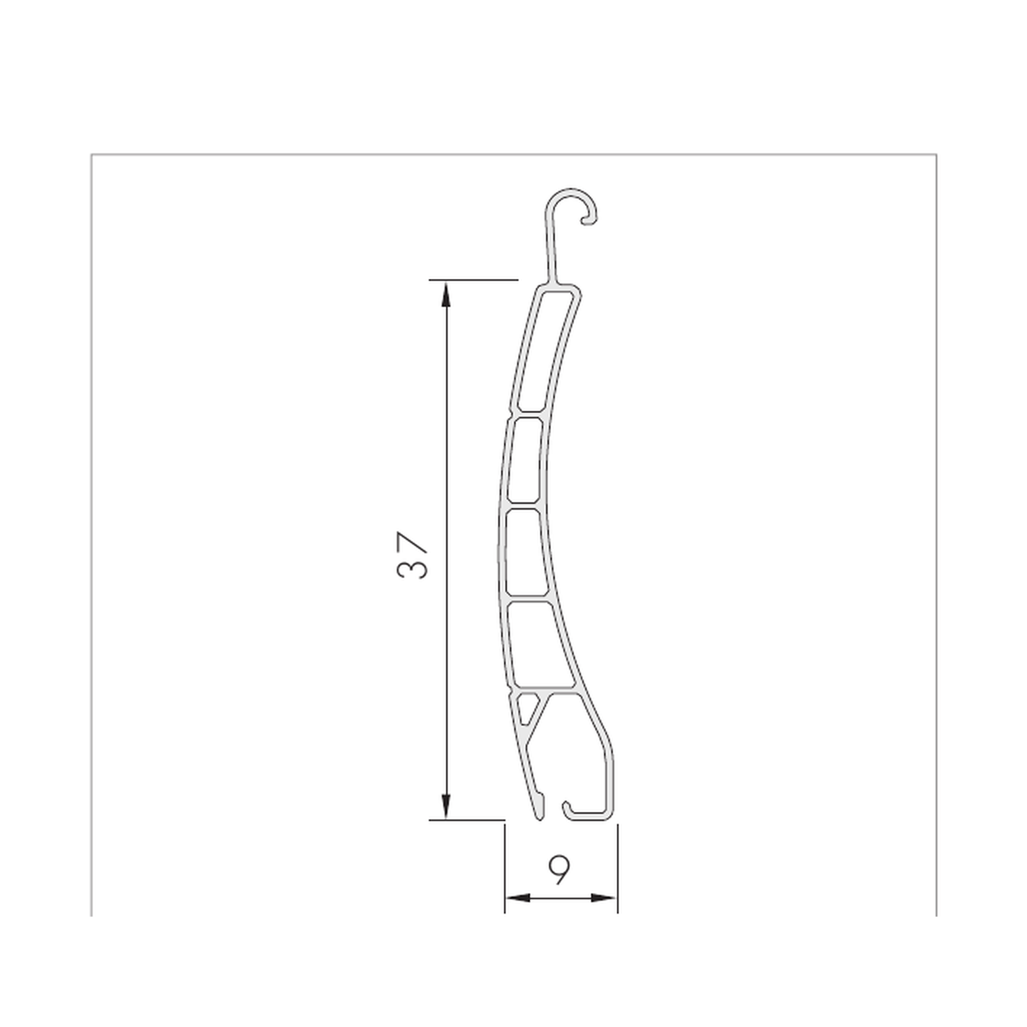 PVC 37 Rollladenprofil Querschnitt